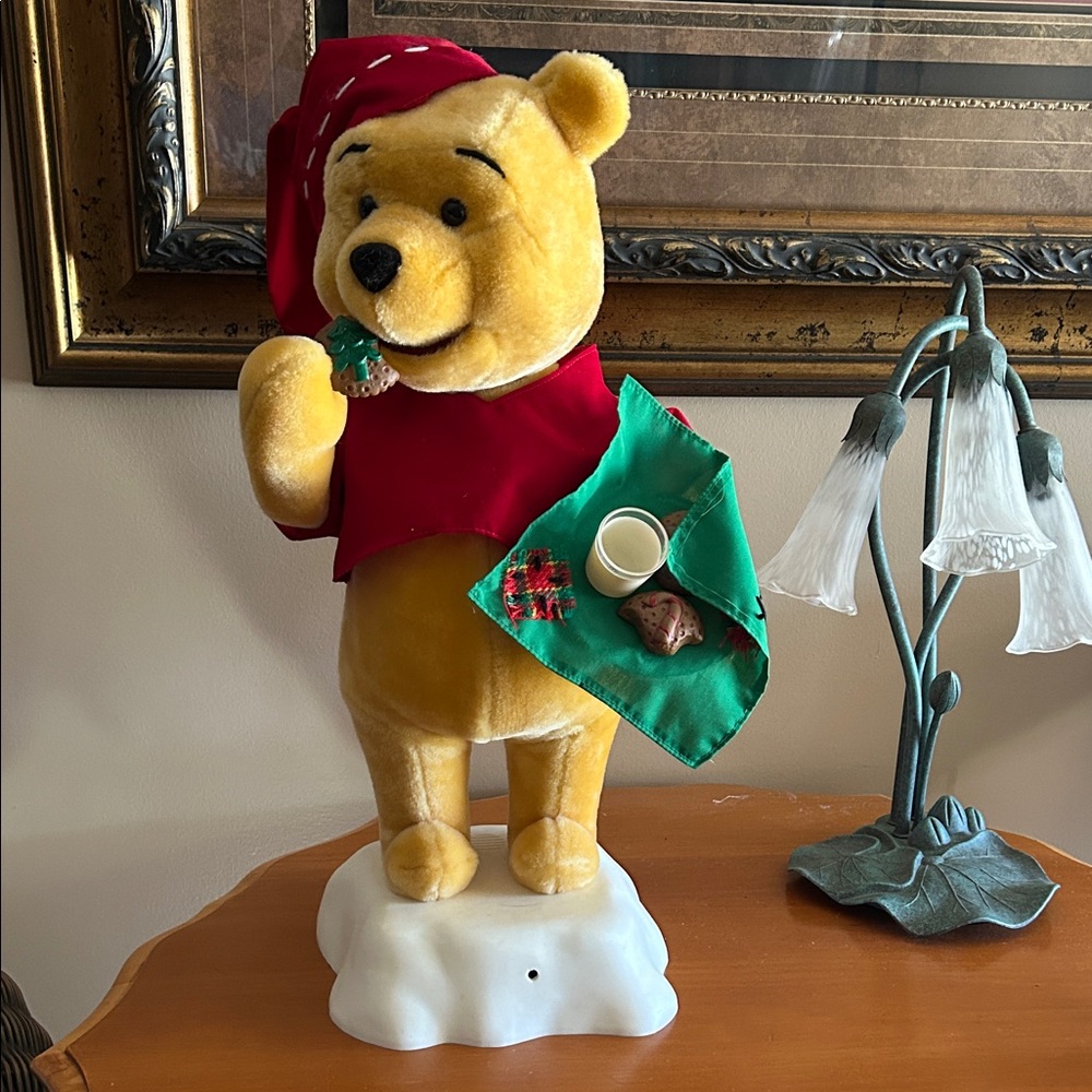 Holiday Winnie the Pooh Vintage Plush Animated Figure